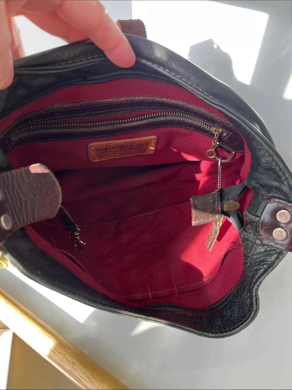 Coronado Leather Black Brown Concealed Carry Crossbody Shoulder Bag CCW Purse - Picture 9 of 14